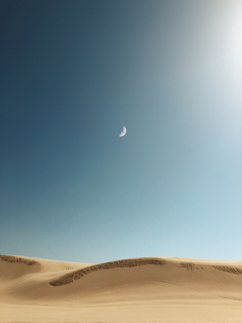 The moon above the desert